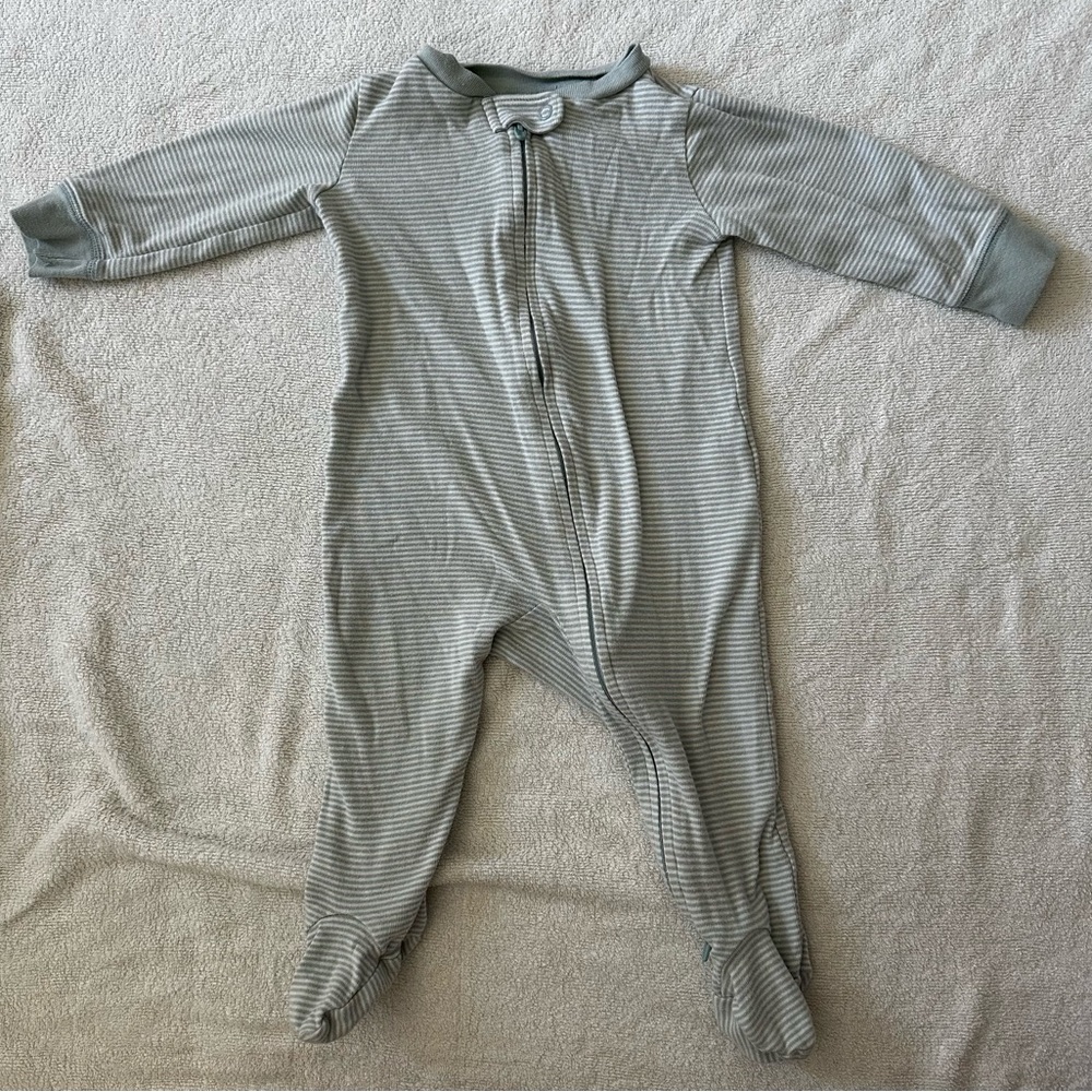 Carter's blue Footie One Piece with Full-Length Zipper